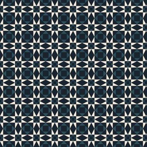 Riley Blake Printed Cotton - Retro Shapes Blue 112cm