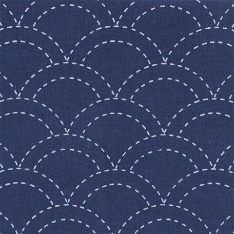 Sashiko Navy Cloth - Waves