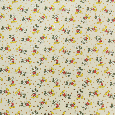 Sew Easy Fabric - Minky Metallic - 100% Polyester - Mickey Beige