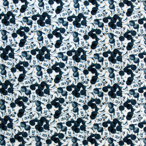 Sew Easy Fabric - Minky Metallic - 100% Polyester - Mickey Watercolour