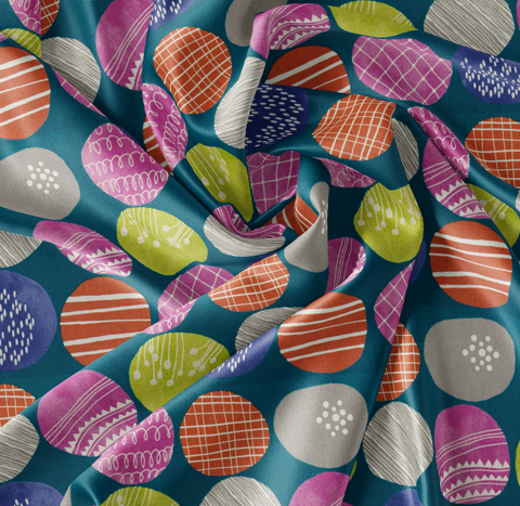 Nature - 100% Cotton - Colourful Stones