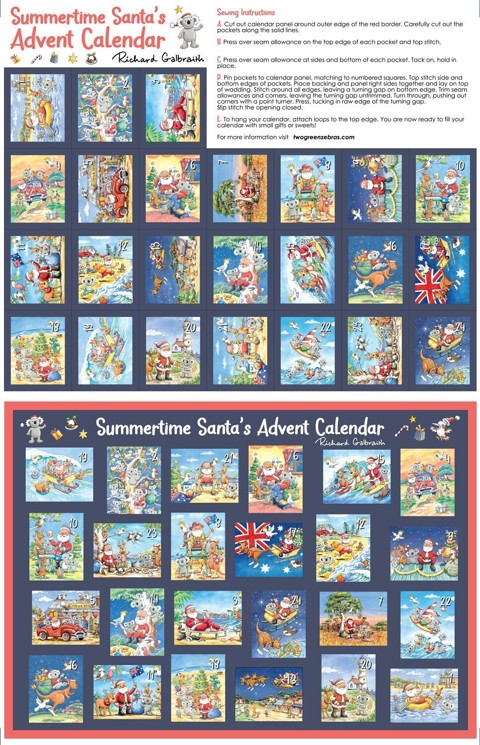 Summertime Santa Advent Calendar Panel - DV5415