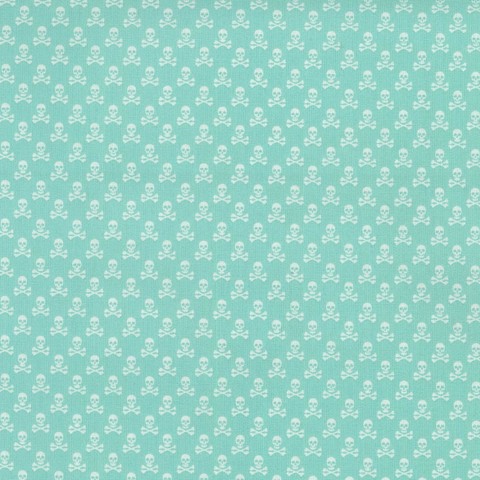 Skulls Printed Cotton - Aqua