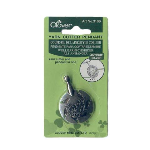 Clover Yarn Cutter Pendant - Antique Silver 