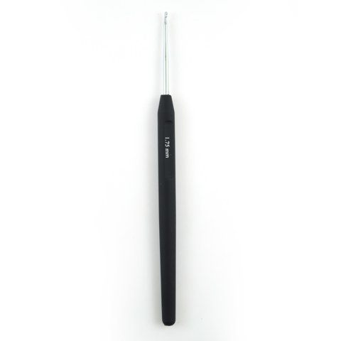 KnitPro - Waves Soft Grip Crochet Hook 15cm - Black - Metal 1.75mm