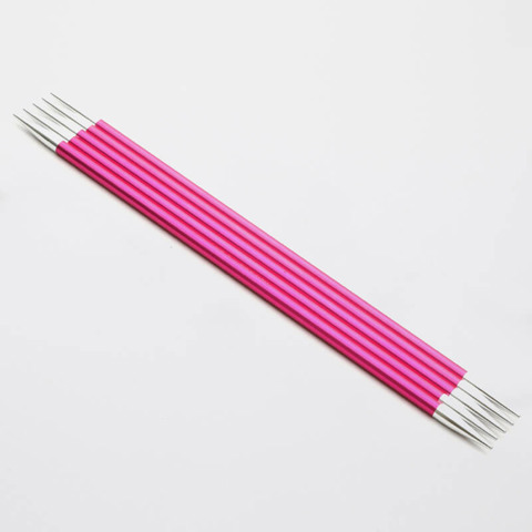 KnitPro - Zing Dbl Point Knitting Needles 20cm - Aluminium 20cm x 5.00mm
