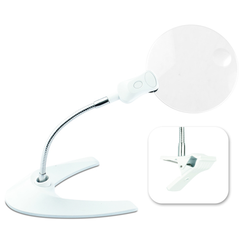 OTT LITE  - Led 5In Magnifier With Clip And Stand - white