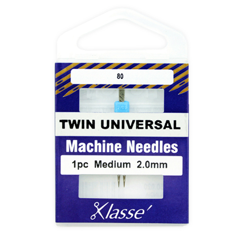 Klasse Machine Needle Twin-Universal Size 80/2.0Mm - 1 per cassette