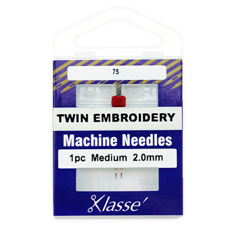 Klasse Machine Needle Twin-Embroidery Size 75/2.0Mm - 1 per cassette
