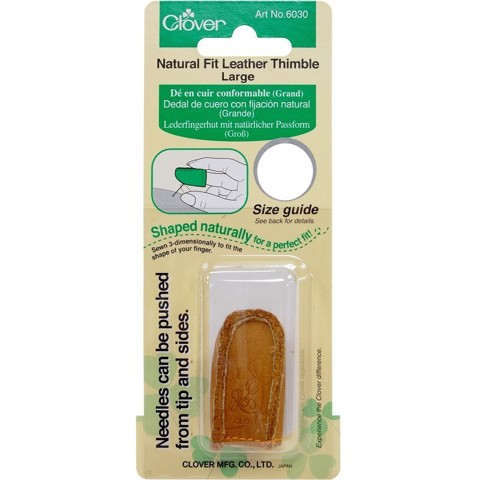Clover Natural Fit Leather Thimble - Large 