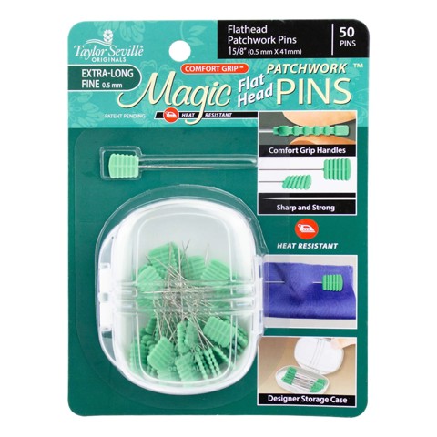 Taylor Seville - Magic Pins Flat Head Patchwork Extra Long 50pcs (0.5mm x 41mm)