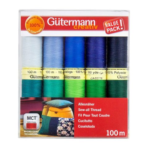 GUTERMANN - Sewing Thread Set - Sew All 100m 10 Reels - Cools