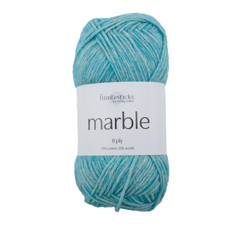 FIDDLESTICKS Marble Cotton Acrylic Yarn-Turquoise