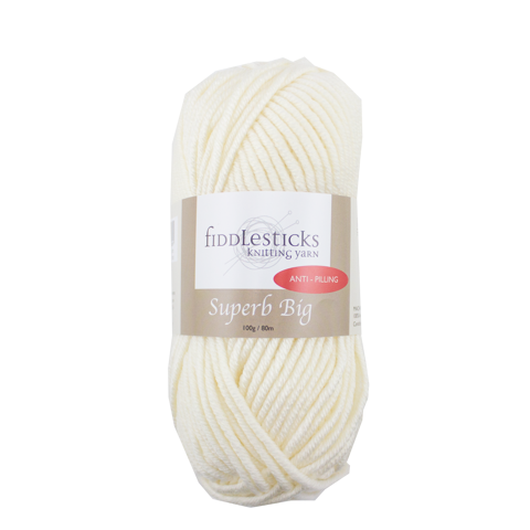 FIDDLESTICKS Superb Big 100% Acrylic Yarn-Cream