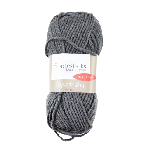 FIDDLESTICKS Superb Big 100% Acrylic Yarn-Dark Grey