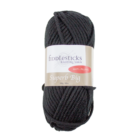 FIDDLESTICKS Superb Big 100% Acrylic Yarn-Black