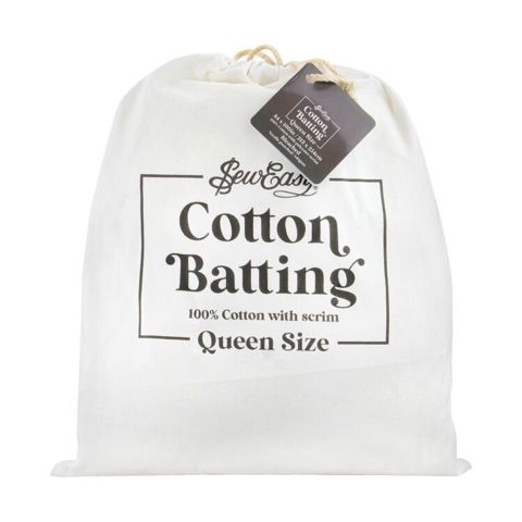 SEW EASY BATTING - Batting  100% Cotton Bleached 140Gsm With Scrim - queen 213 x 254cm